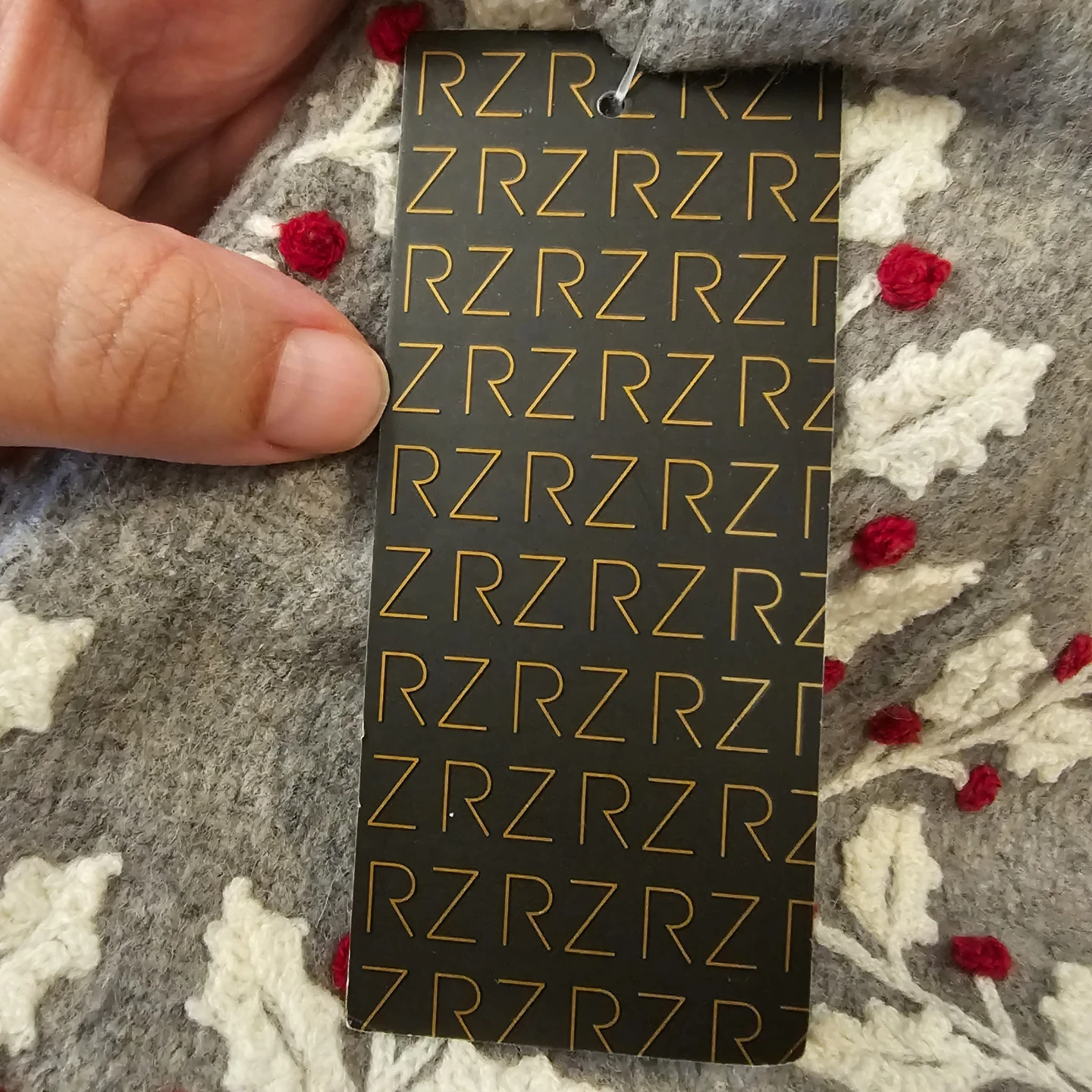 Grey, Red and White Rachel Zoe Christmas Stocking - photo 4