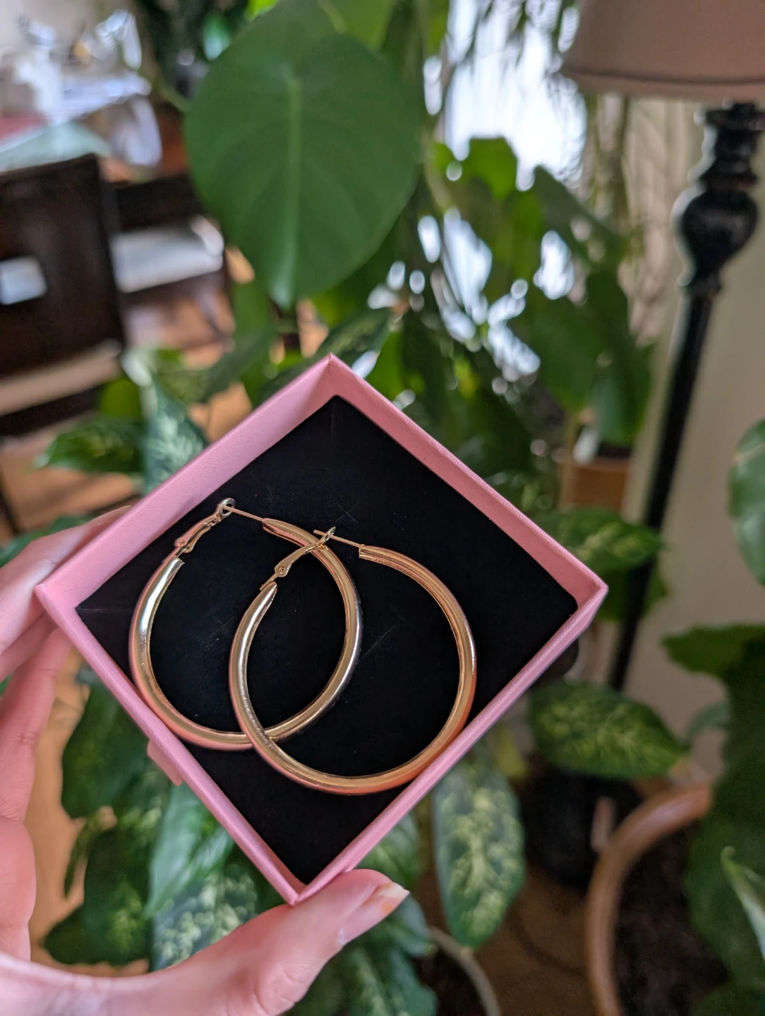 Nush gold Hoop Earrings in Pink Box - photo 2