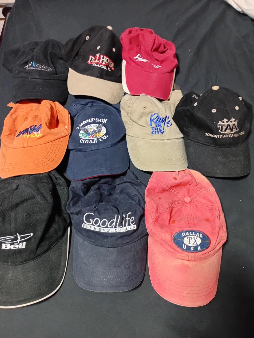 Lot of 9 Assorted Baseball Caps