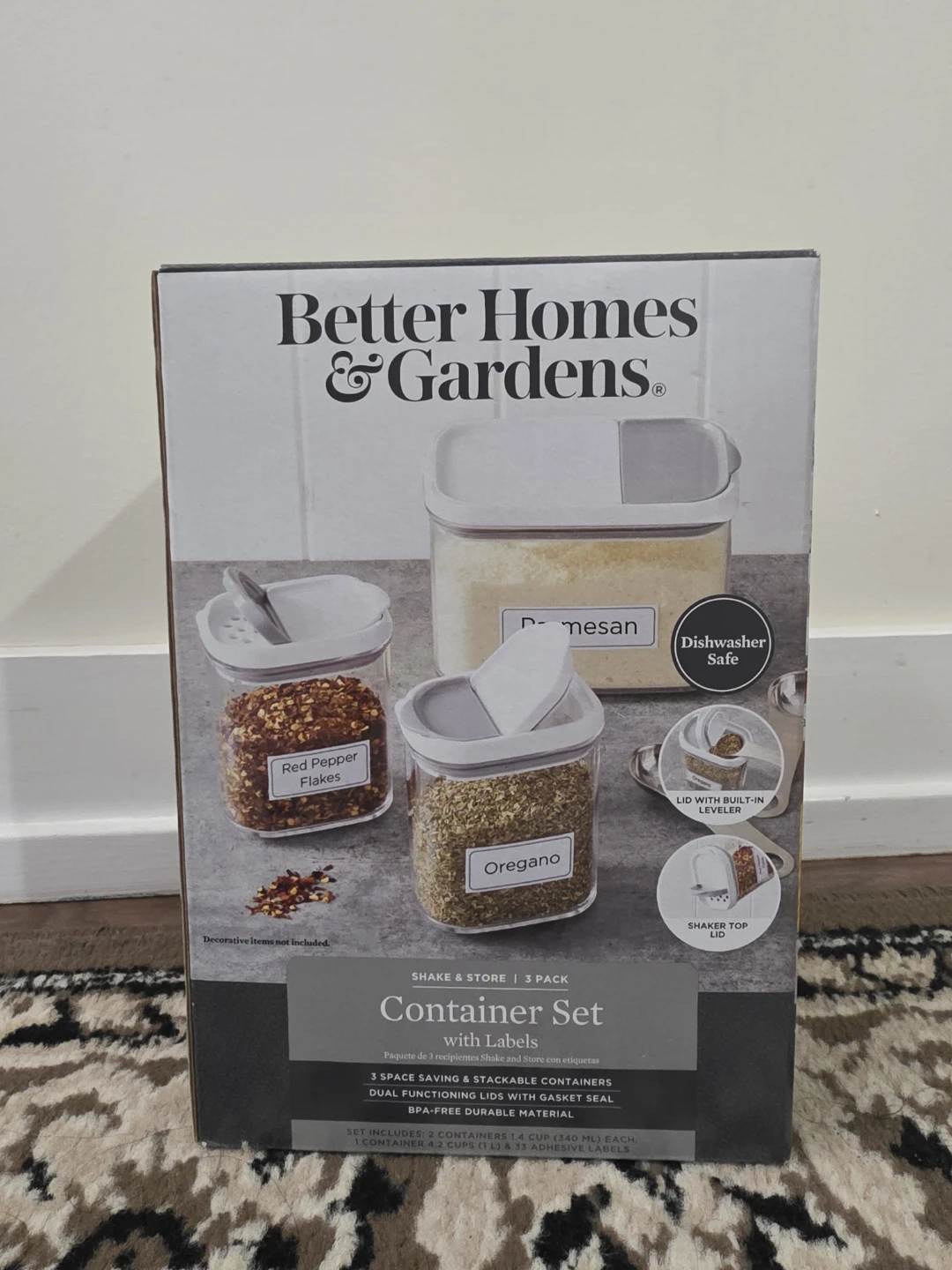 Better Homes & Gardens Container Set with Labels - 3 Pack