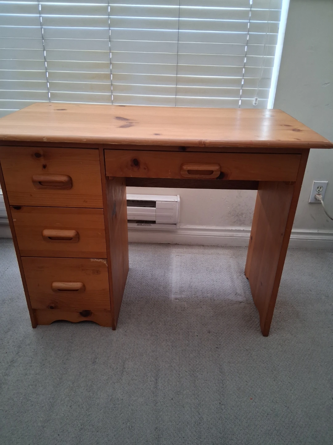 Solid Wood Desk with 4 Drawers - photo 2