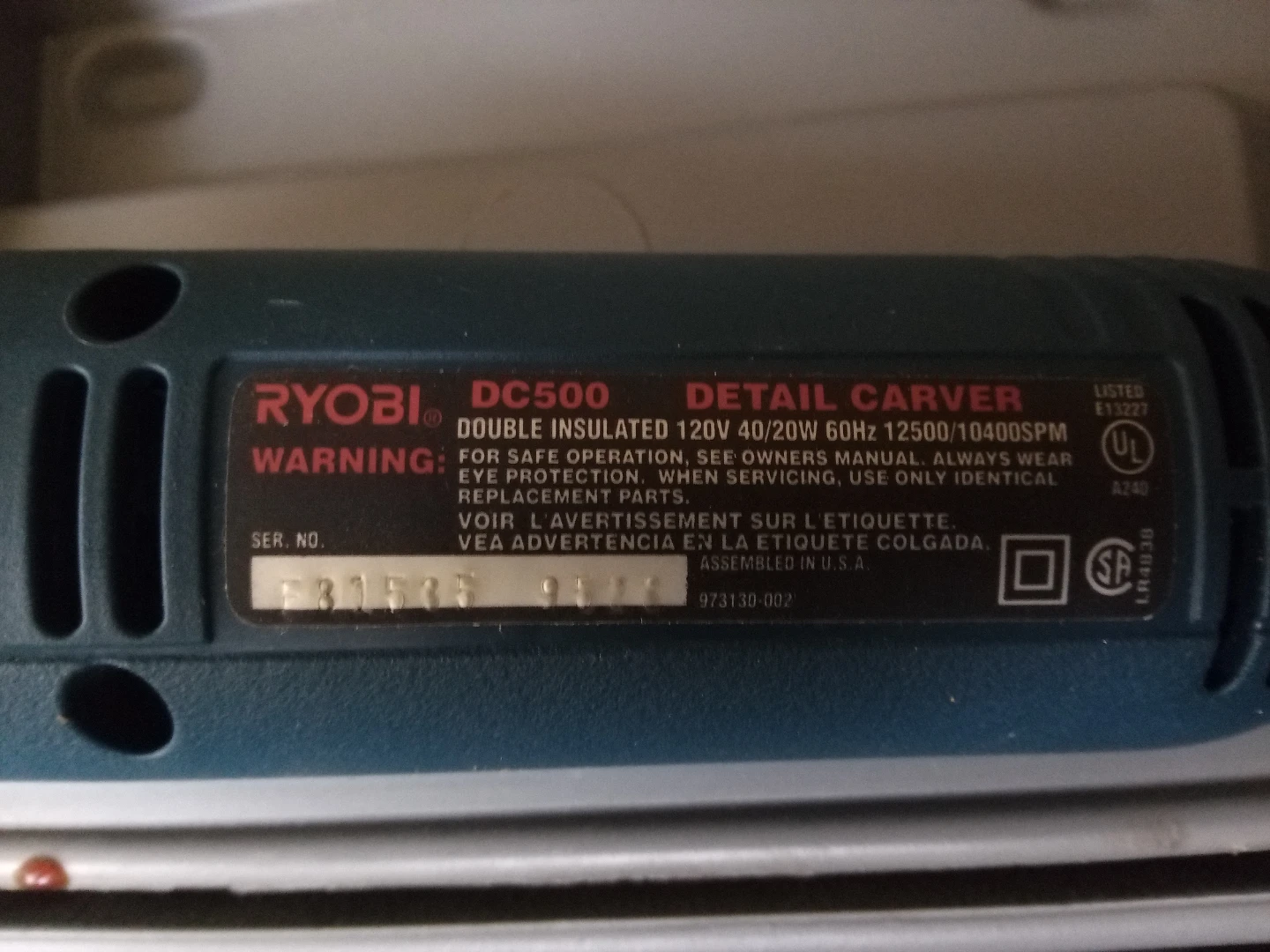 Ryobi DC500 Detail Carver Tool with Case - photo 2