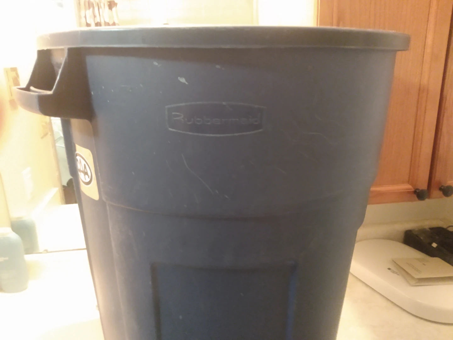Rubbermaid Blue Garbage Can - photo 2