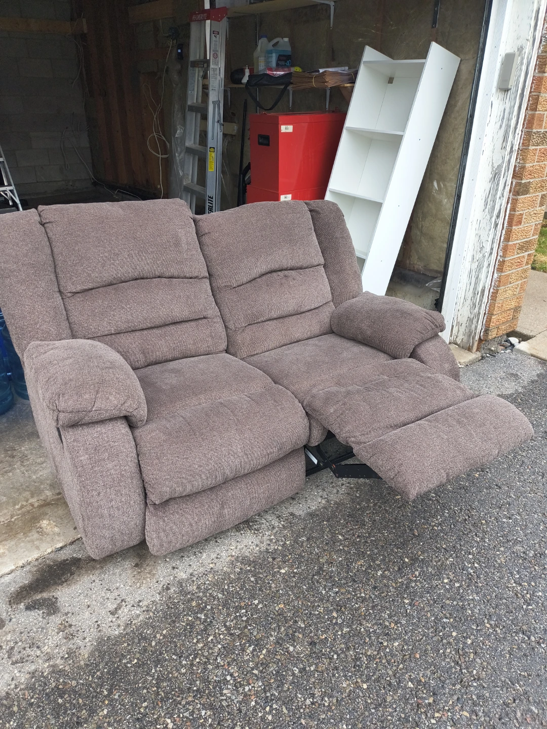 Brown Reclining Loveseat Sofa and 3 Seater Couch - photo 5