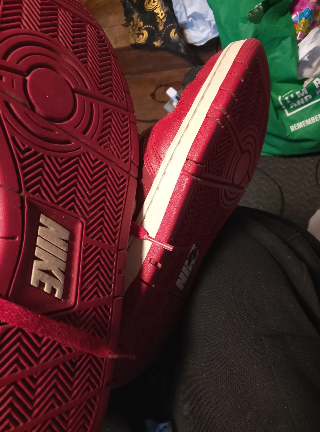 Nike Red High-Top Sneakers US 9 - photo 4