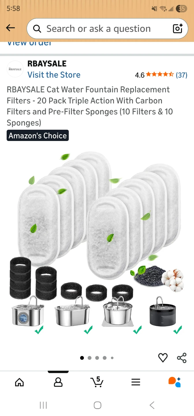 Pet Fountain Replacement Filters & Sponges