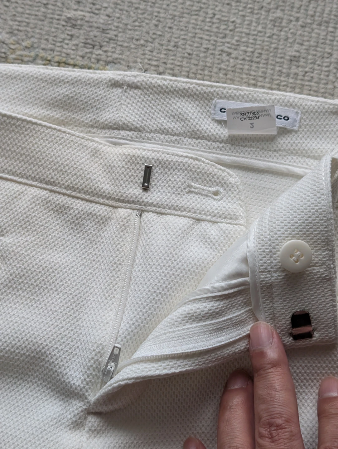 Club Monaco Women's White Textured Cropped Pants Size 2 - photo 5