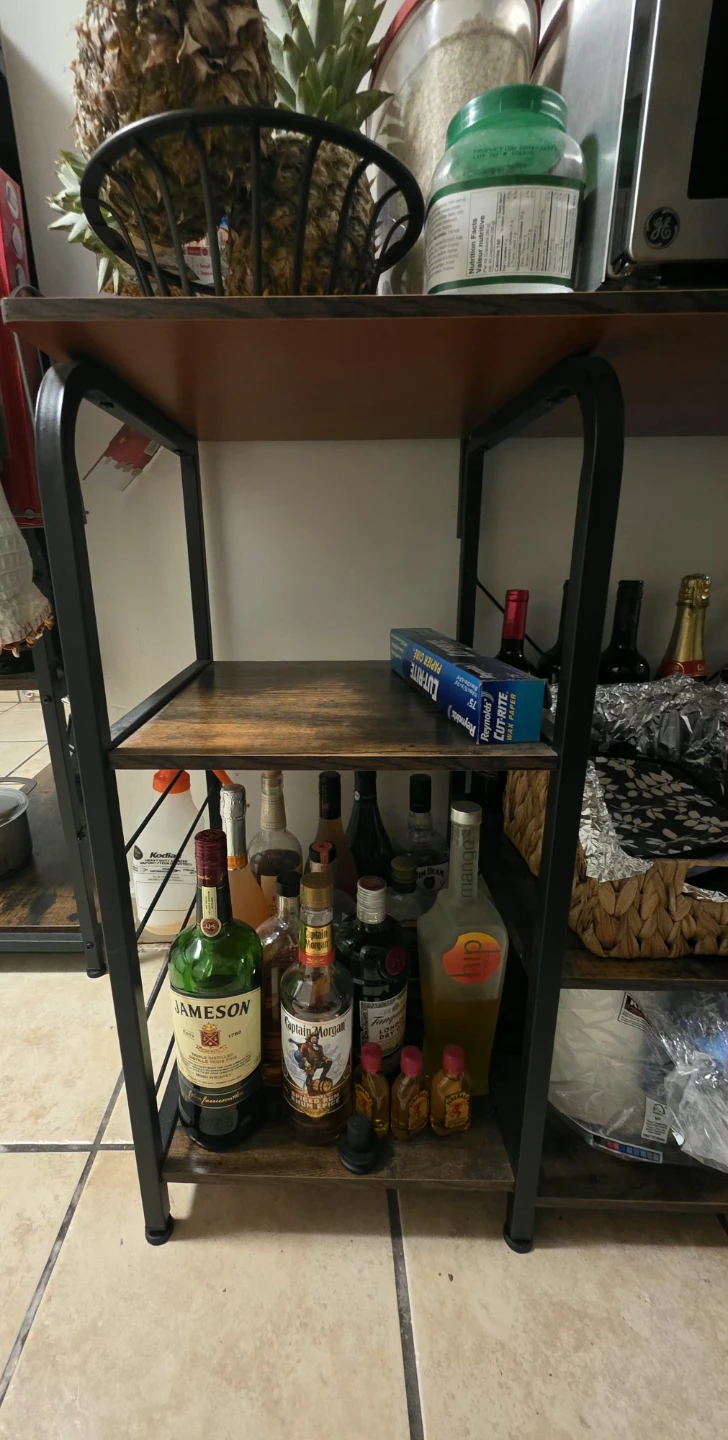 Industrial Style Kitchen Baker's Rack with Microwave Shelf - photo 3