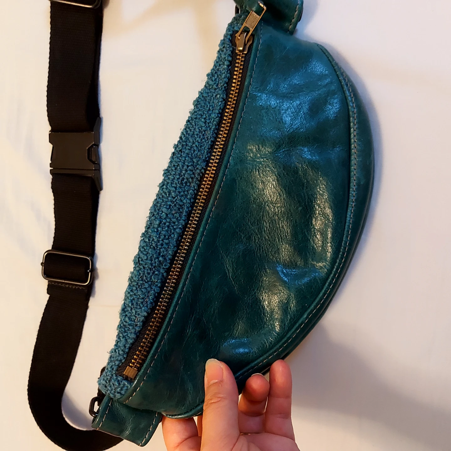 Roncy Pack - Teal Leather Fanny Pack - photo 3