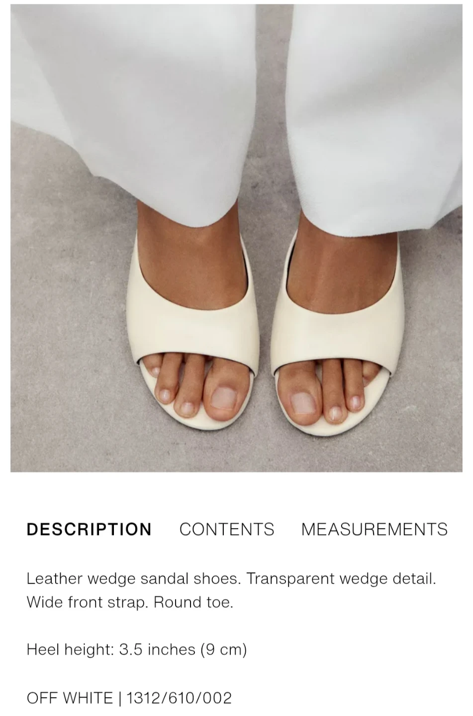 Zara Leather Wedge Sandals - Off White Size 38 - photo 2