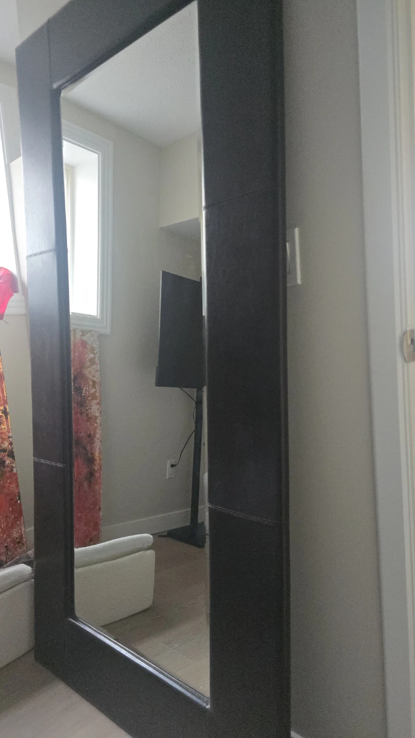 Large Dark Brown Framed Mirror