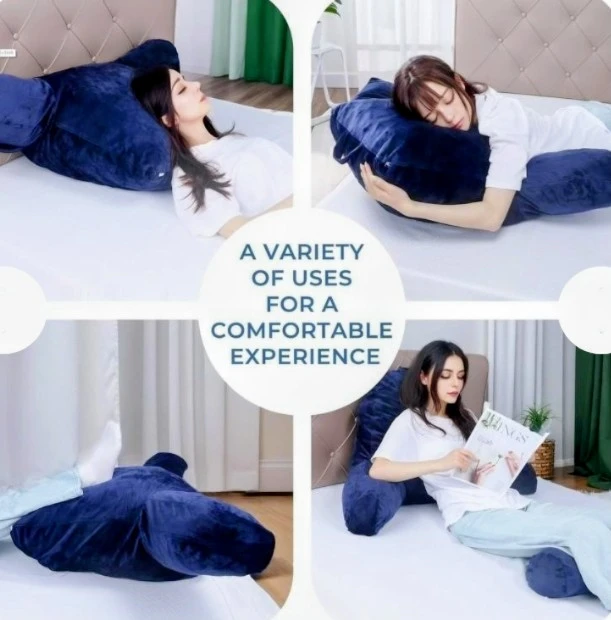 Navy Blue Reading Pillow with Armrests and Lumbar Support - photo 2