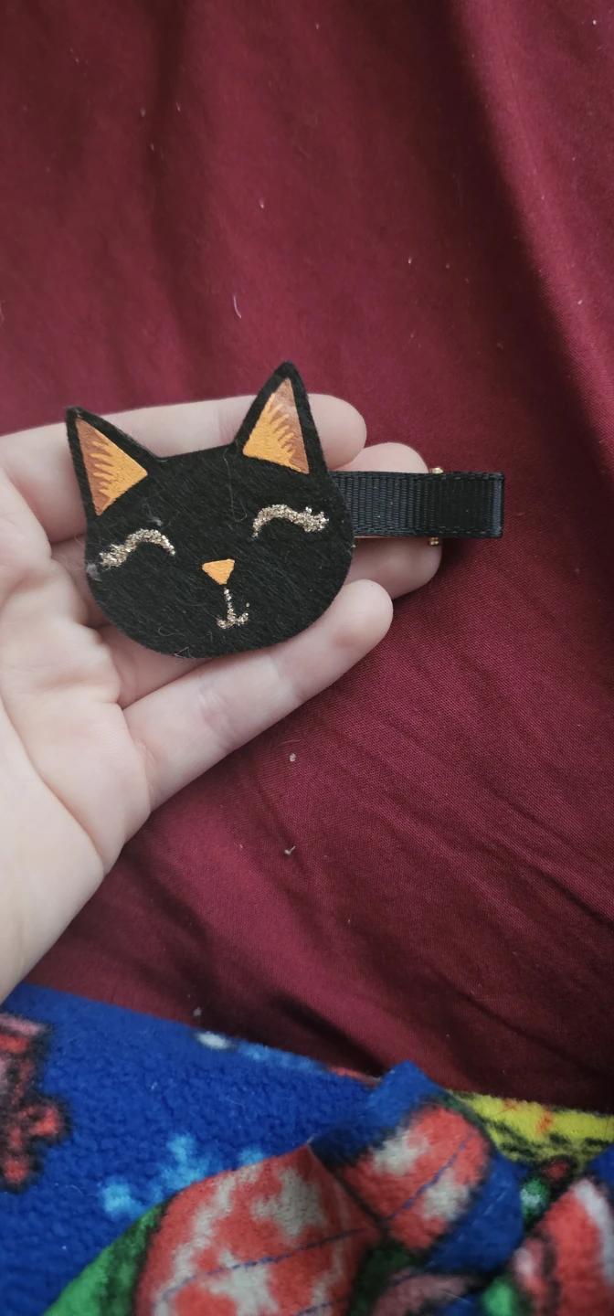 Black Cat Felt Hair Clip