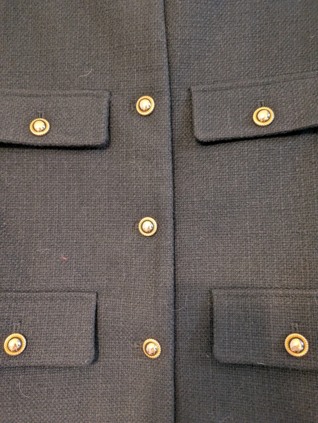 ZARA Black Textured Cropped Jacket with Gold Buttons - photo 2