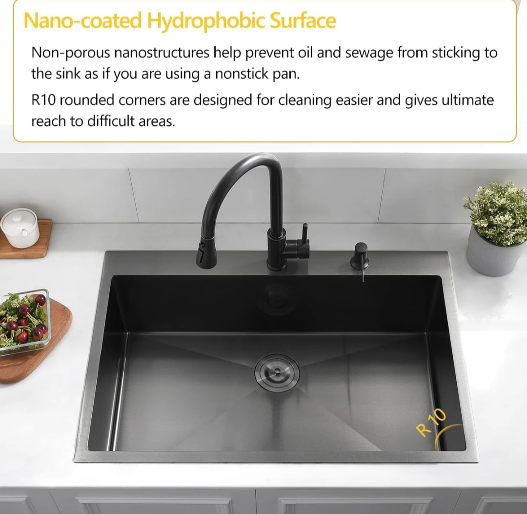33-inch topmount black Stainless Steel Kitchen Sink - photo 4