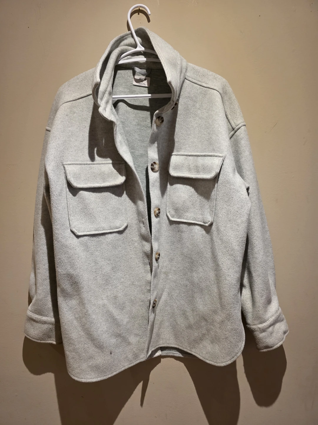 Ardene Grey Button-Up Shirt Jacket Size M/M