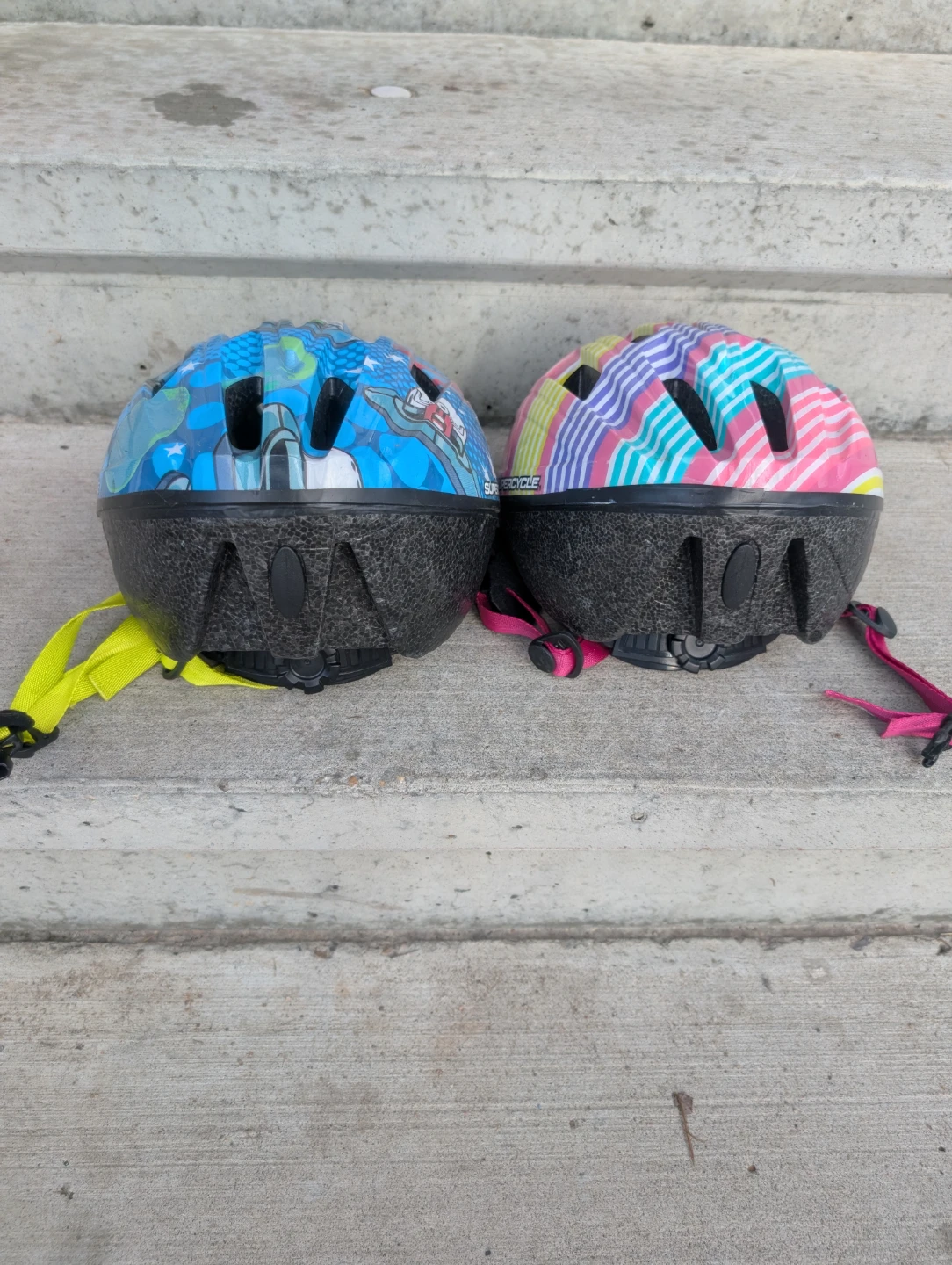 Kids Bike Helmets - Blue Space & Pink Stripes - photo 2