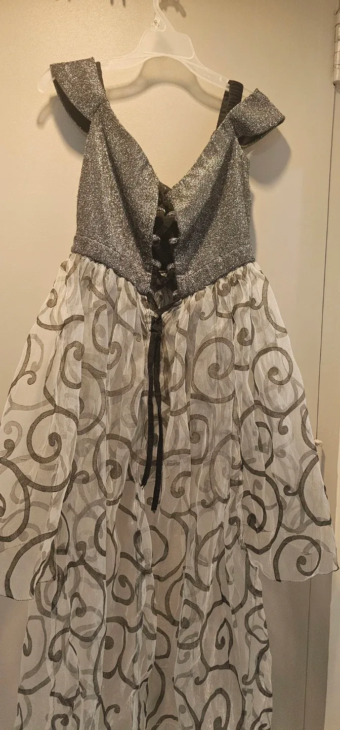 Sparkly Off-Shoulder Party Dress with Corset Back - photo 2