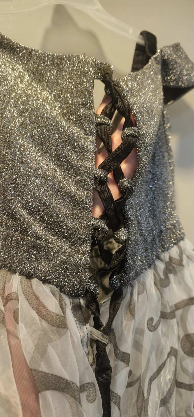 Sparkly Off-Shoulder Party Dress with Corset Back - photo 3