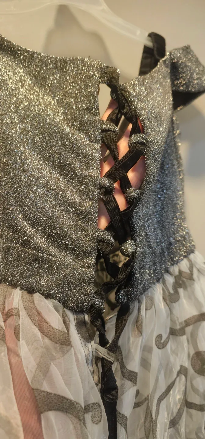 Sparkly Off-Shoulder Party Dress with Corset Back - photo 3