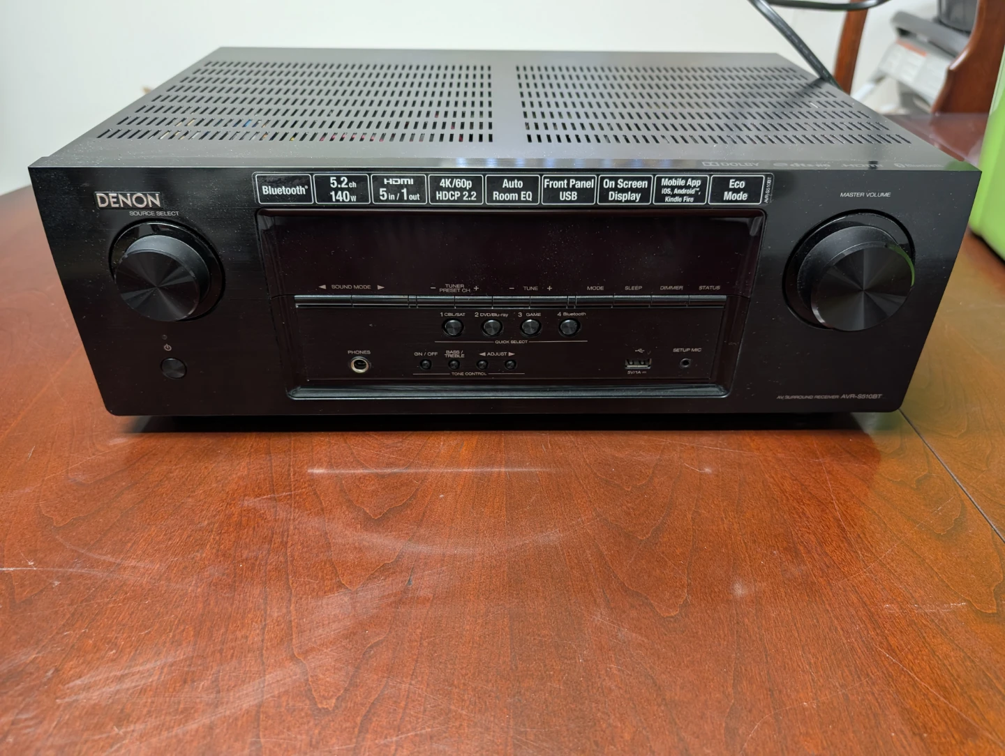 Denon AVR-S510BT AV Surround Receiver with Remote