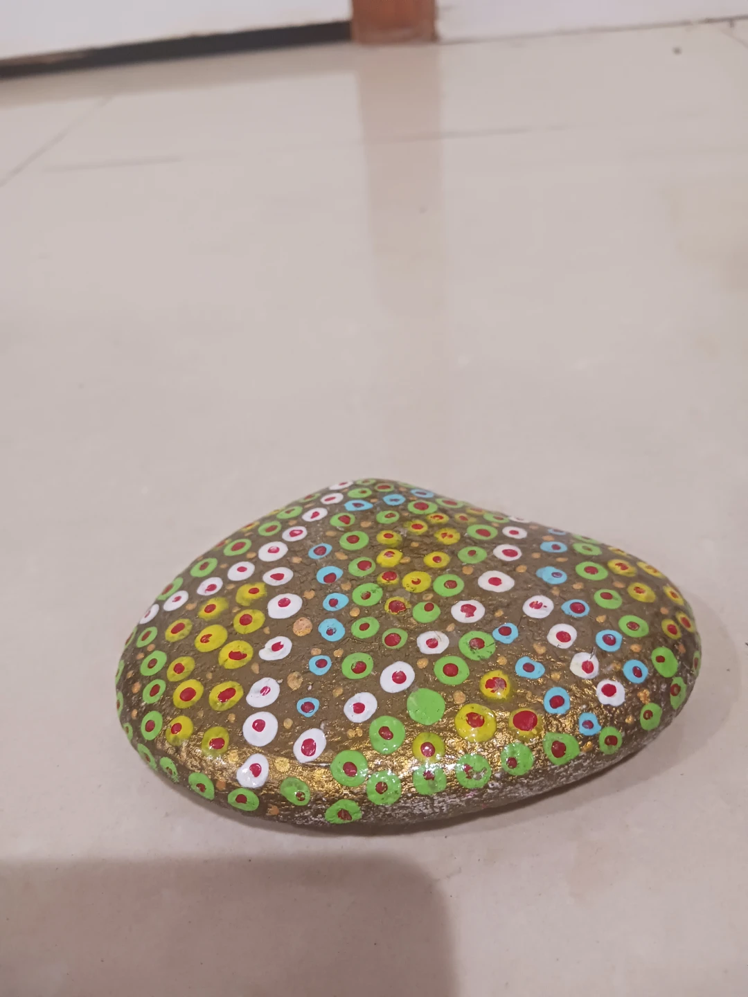Hand-Painted Dot Art Rock Decoration