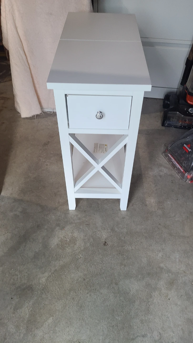 White End Table with Drawer