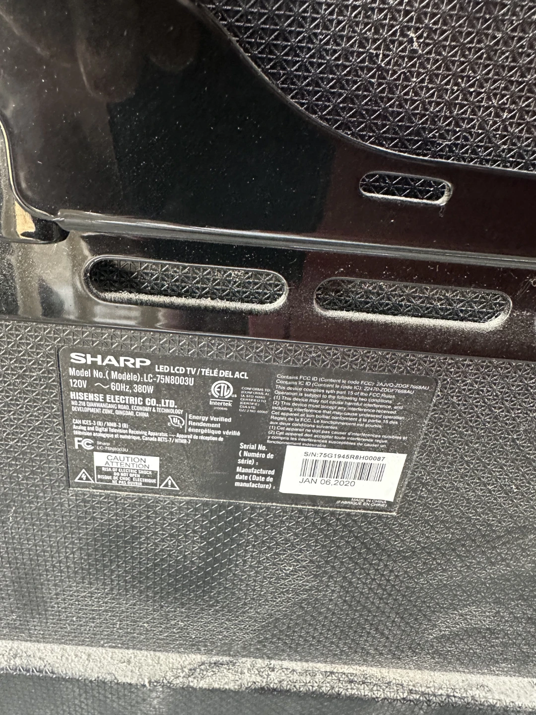 Sharp 75" LED LCD TV LC-75N8003U