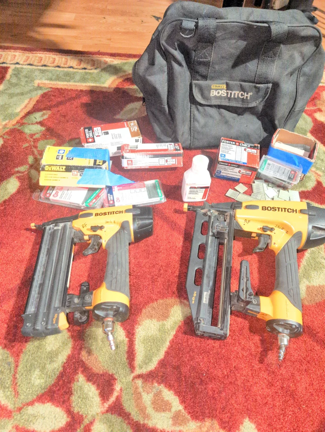 BOSTITCH 16ga Brad Nailer with Porter Cable Nails and Bag