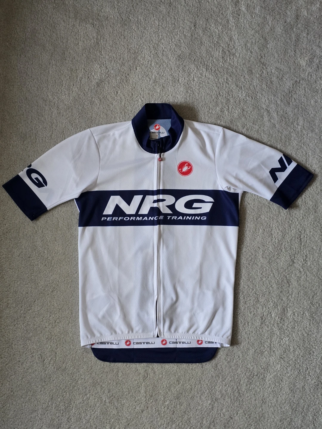 Castelli Cycling Jersey - White/Navy Size XS