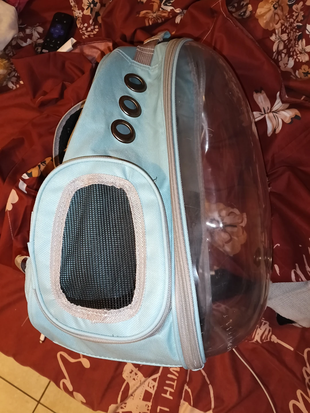 Light Blue Pet Carrier Backpack with Clear Dome - photo 3