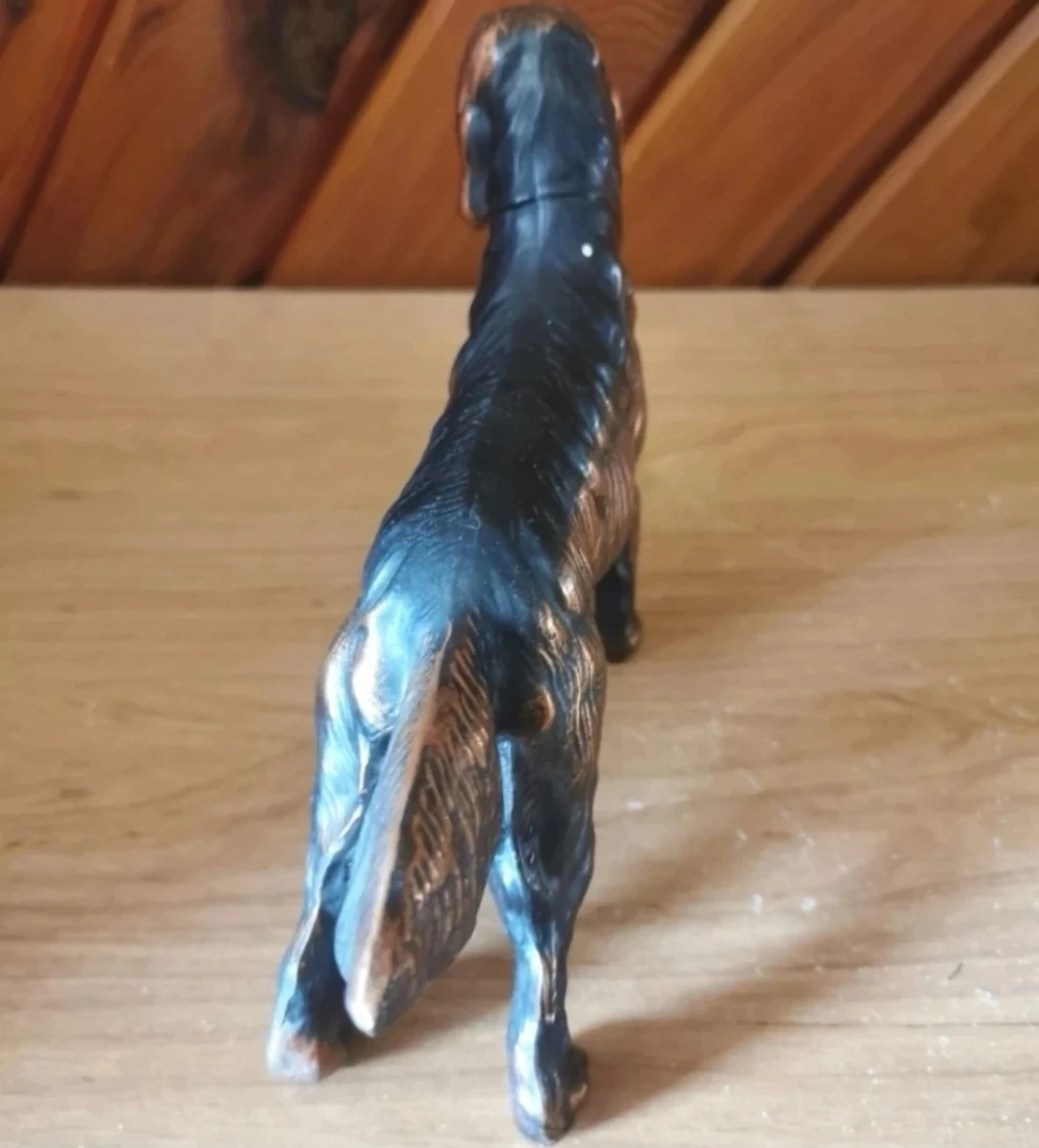 Vintage Solid Cast Bronze Dog Sculpture – Detailed Figure - photo 3