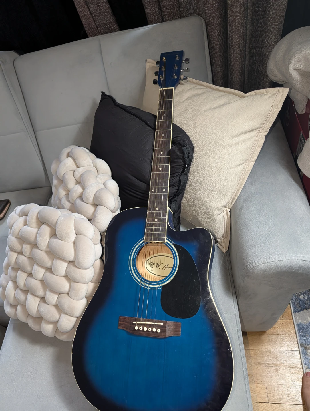Blue Acoustic Guitar - photo 2