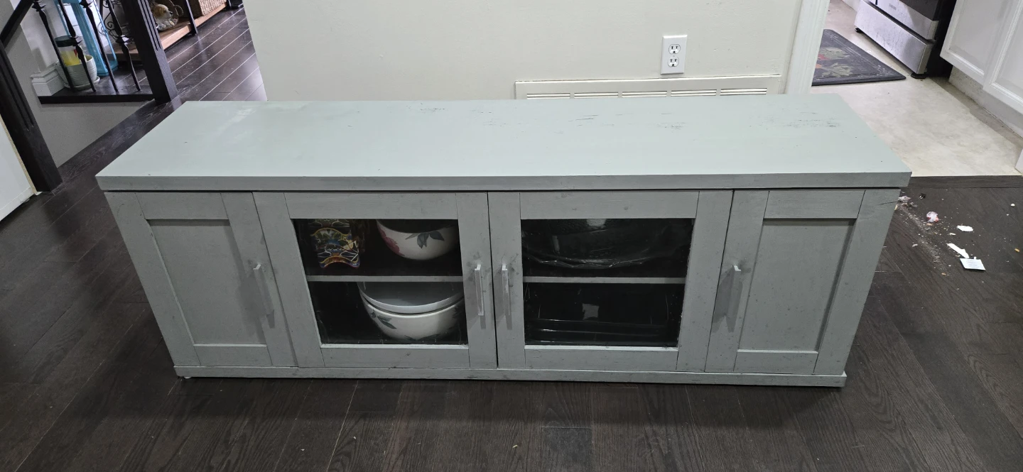 Grey 4-Door Media Console / Storage Cabinet