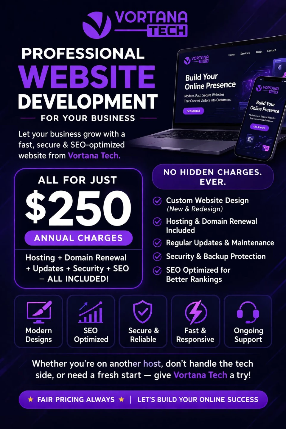 Vortana Tech Professional Website Development Service