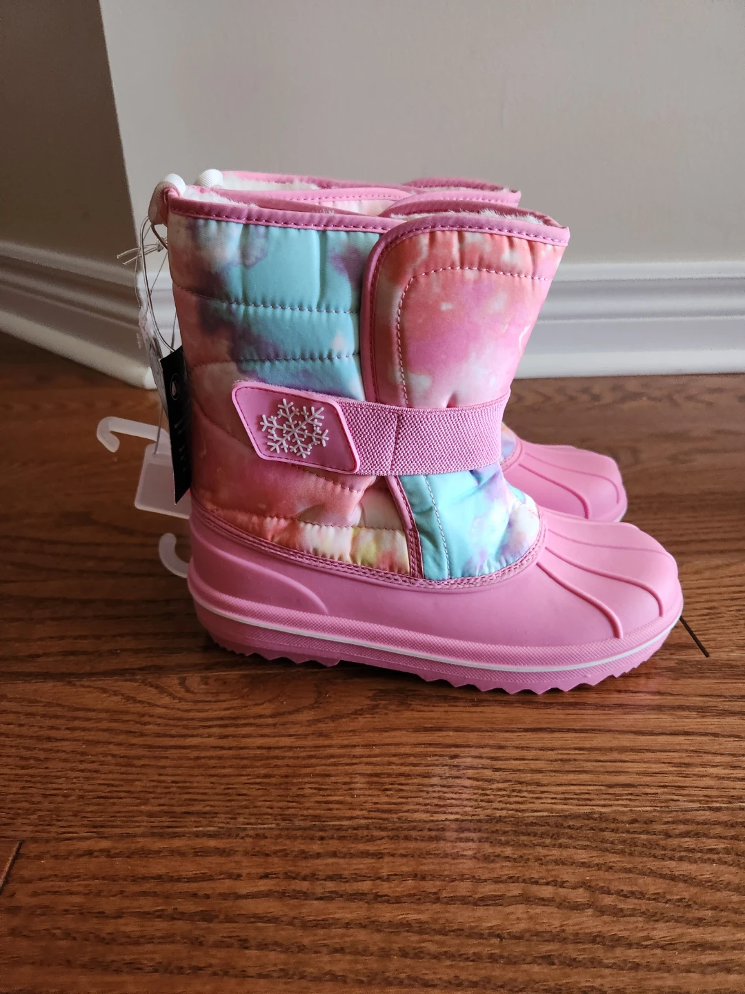 Kids Pink Tie-Dye Snow Boots