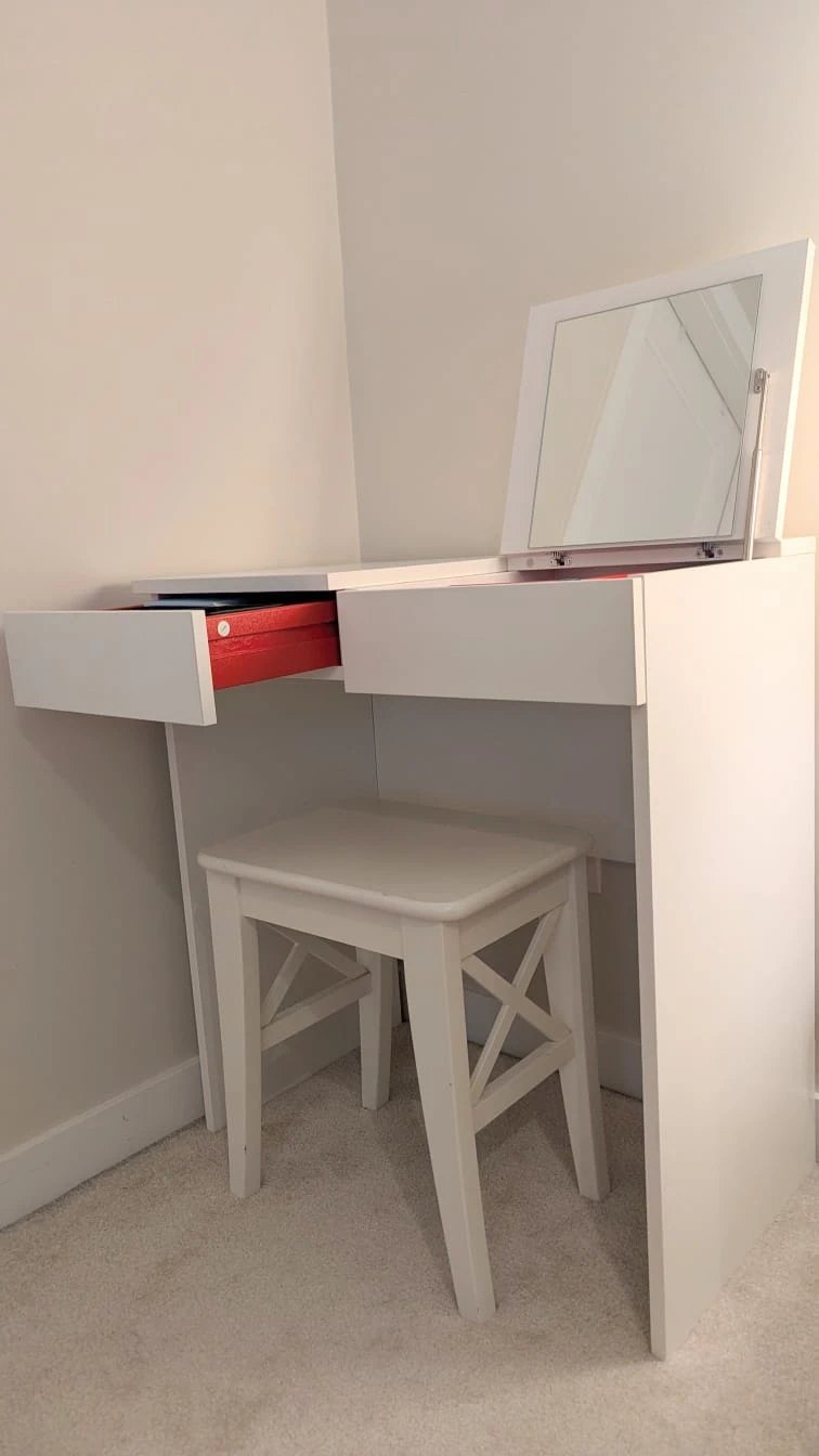 BRIMNES Makeup dresser - white with stool