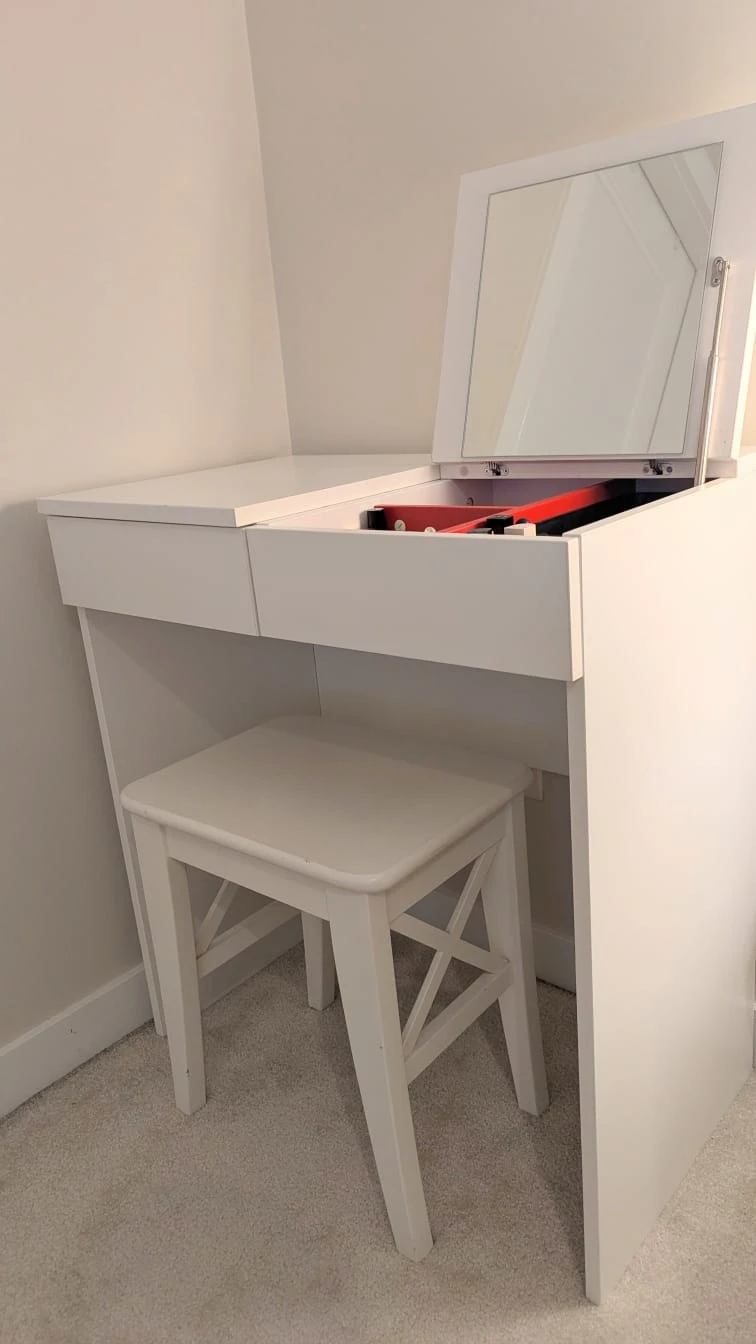 BRIMNES Makeup dresser - white with stool - photo 2