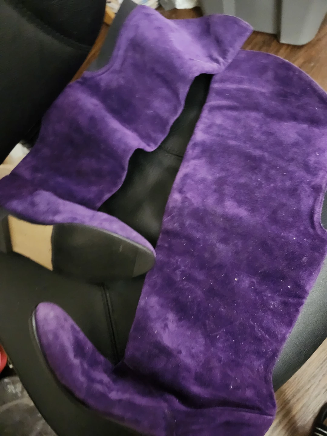 Purple Suede Knee-High Boots