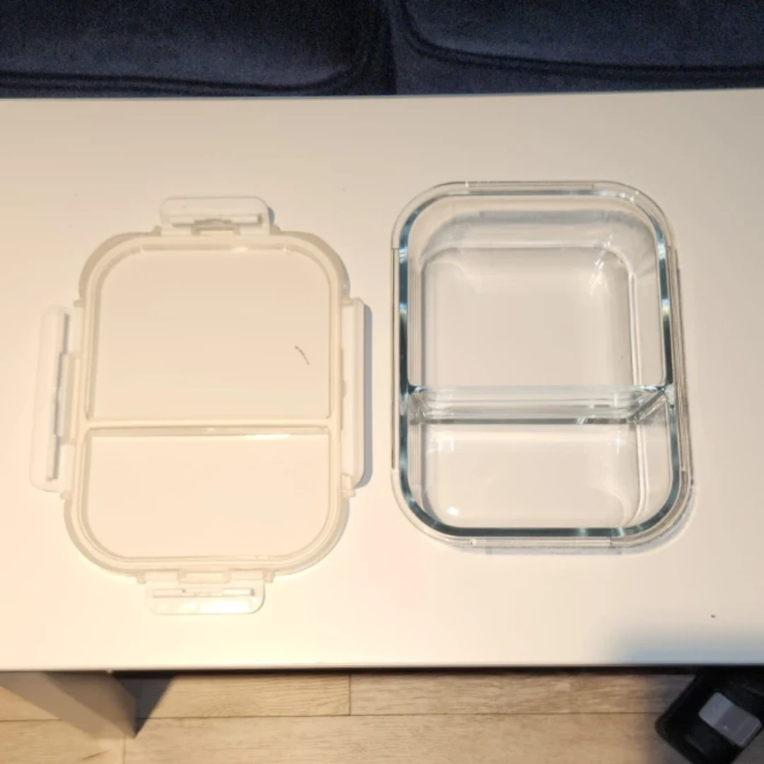Glass Divided Food Storage Container with Lid - photo 2