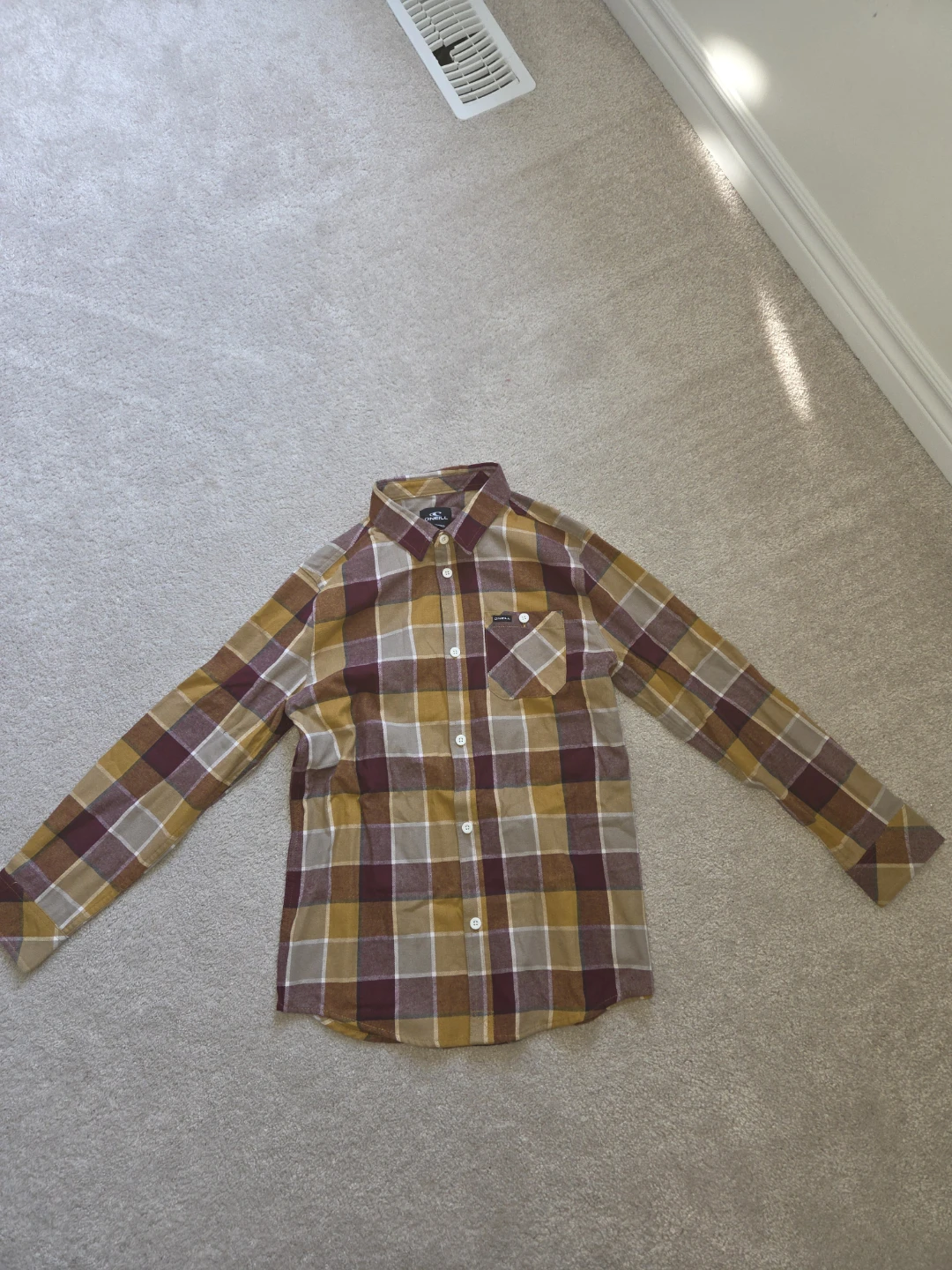 ONEILL Plaid Flannel Long Sleeve Shirt Kids 14-16