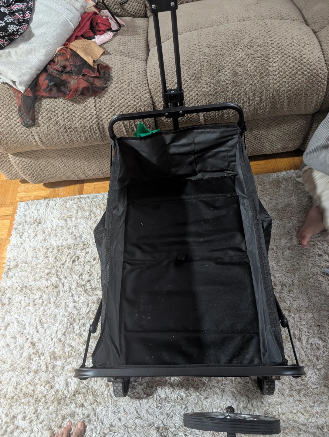 Black Folding Shopping Cart with Wheels
