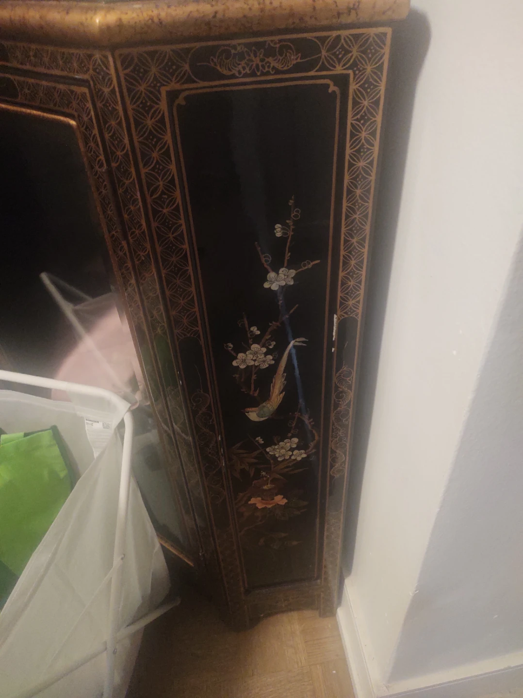 Vintage Wooden Cabinet with Glass Door and Drawers - photo 3