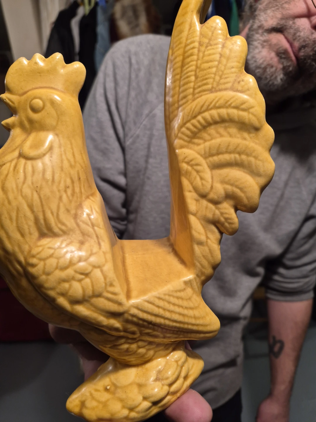 Vintage Yellow Ceramic Rooster Figurine - photo 2