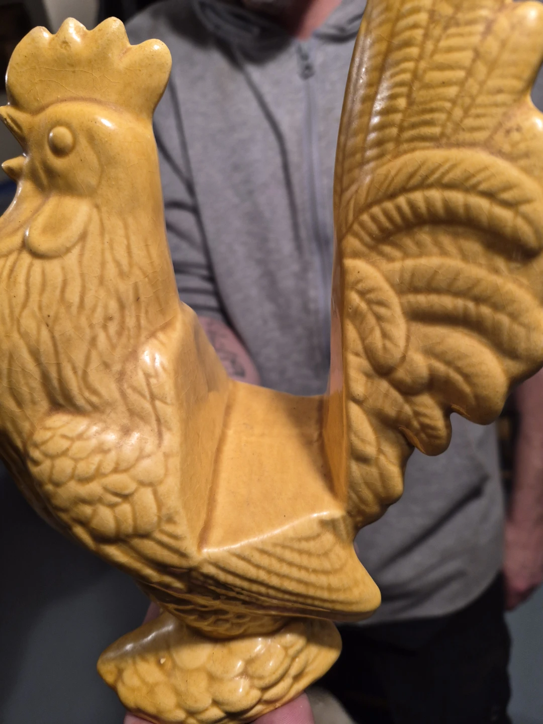 Vintage Yellow Ceramic Rooster Figurine - photo 3