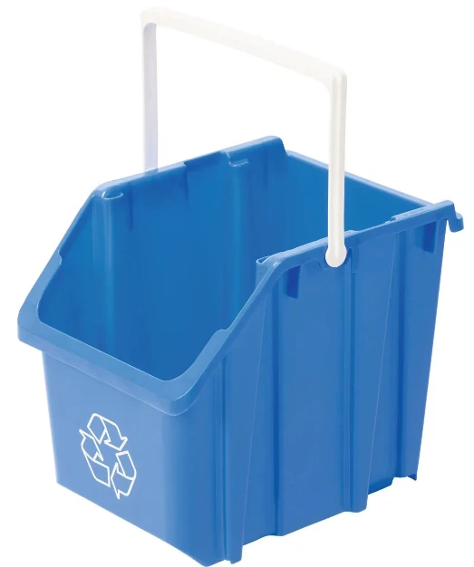 Blue Recycling Bin with Handle