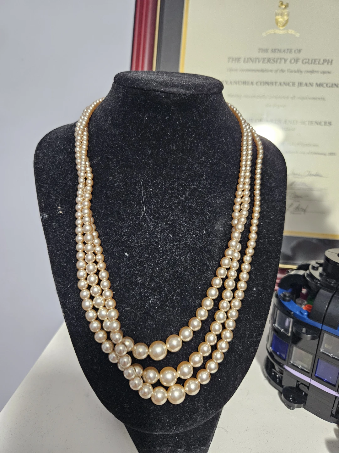 Faux pearl necklace