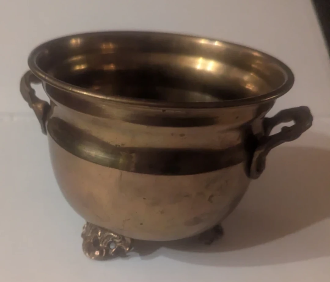 Brass Pot with Handles and Feet