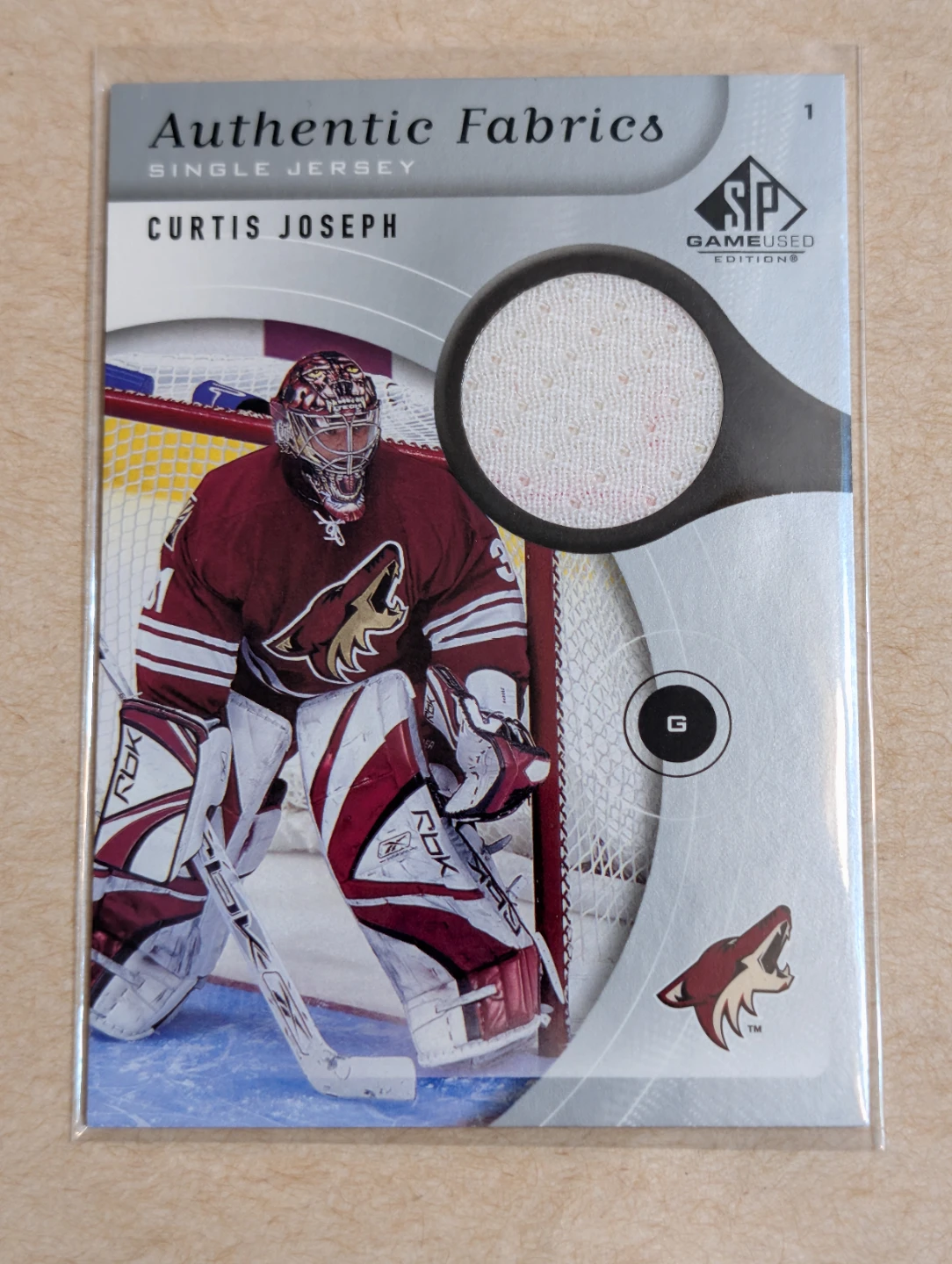 Curtis Joseph Authentic Fabrics Game-Used Jersey Card