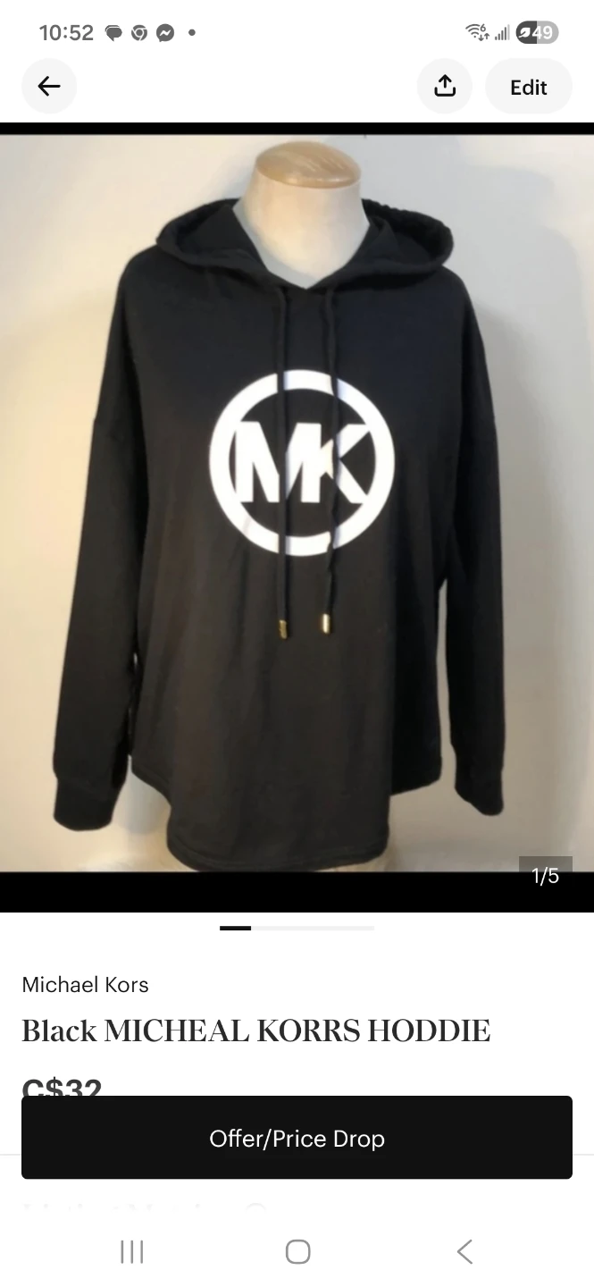 Michael Kors Black MK Logo Hoodie